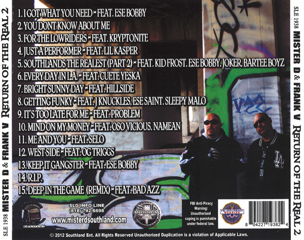 Mister D & Frank V - Return Of The Real Part 2 Chicano Rap